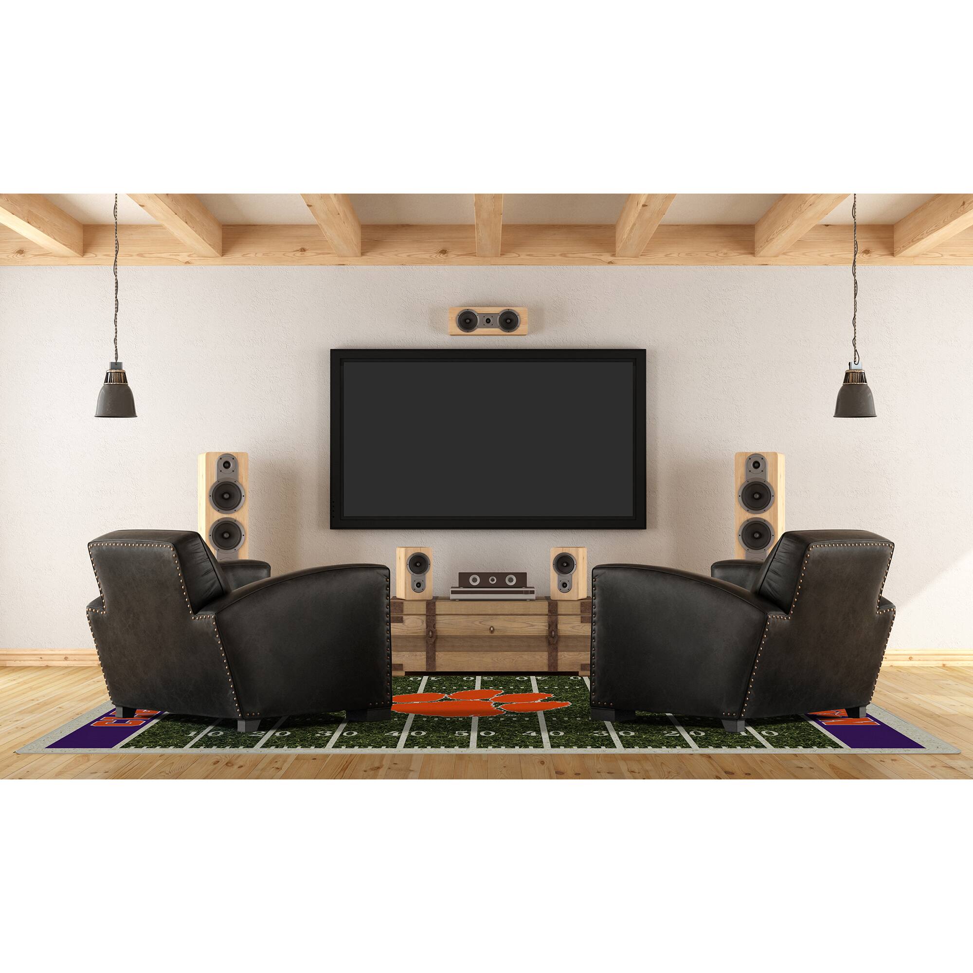 Alt View 1. Imperial - Clemson Tigers 5'4'' x 7'8'' Home Field Rug - Black.