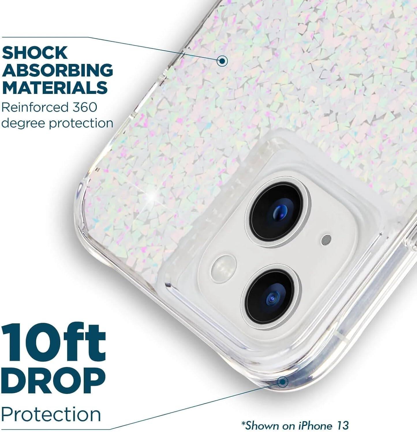 SHOCK ABSORBING MATERIALS  
Reinforced 360 degree protection  

10ft DROP Protection  

*Shown on iPhone 13