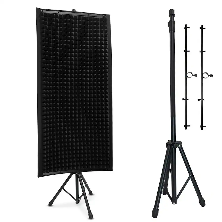Panel Microphone Pyle Microphone Isolation Panel with Height Adjustable Tripod Stand ...