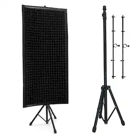 Pyle - Microphone Isolation Panel with Height Adjustable Tripod Stand - High Density 2" Thick Foam Sound Dampening Wall