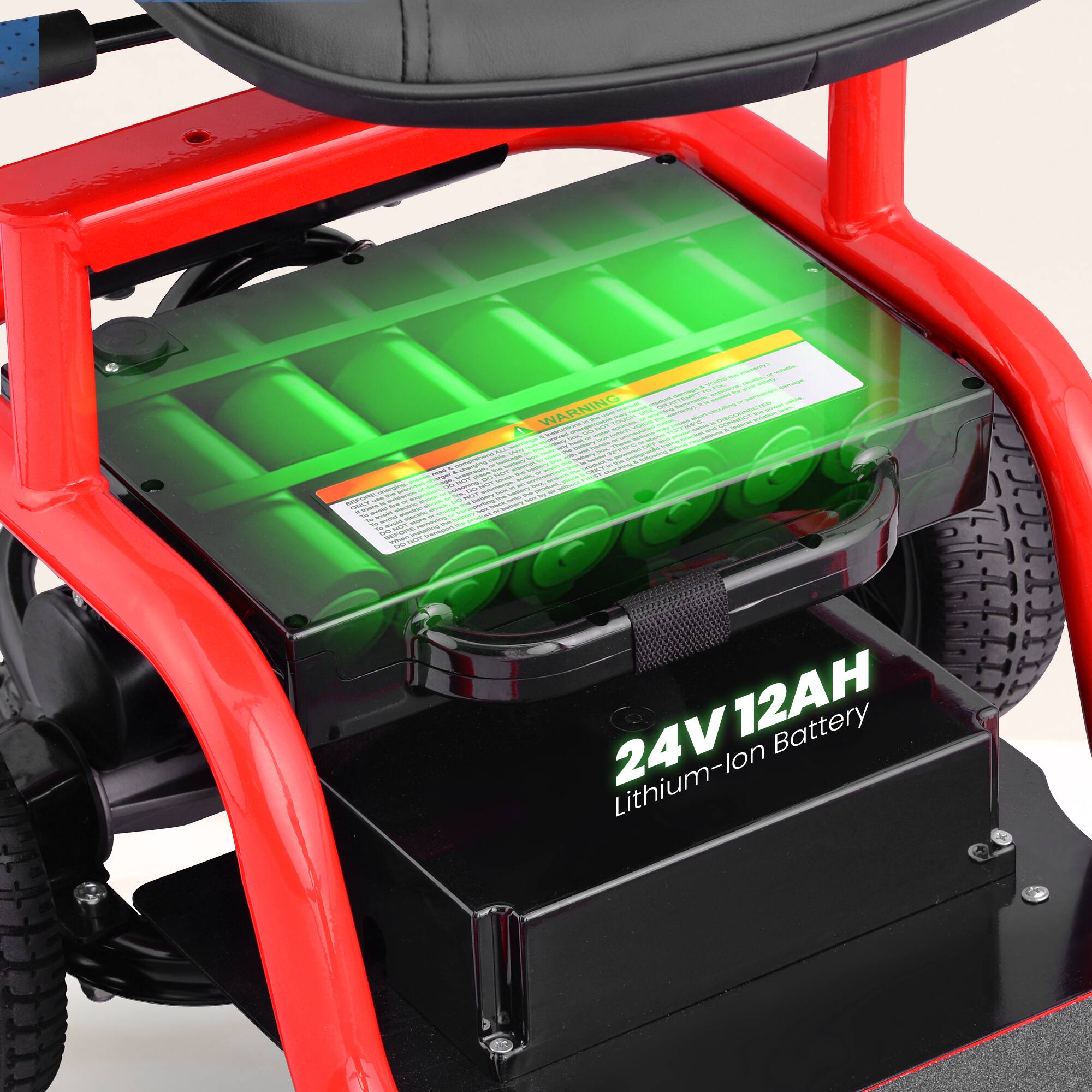 24V 12AH Lithium-ion Battery

WARNING