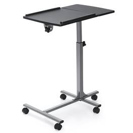 Pefilos - Adjustable Angle Height Rolling Laptop Table- Office Furniture, Portable Desk for Home & Office - Black
