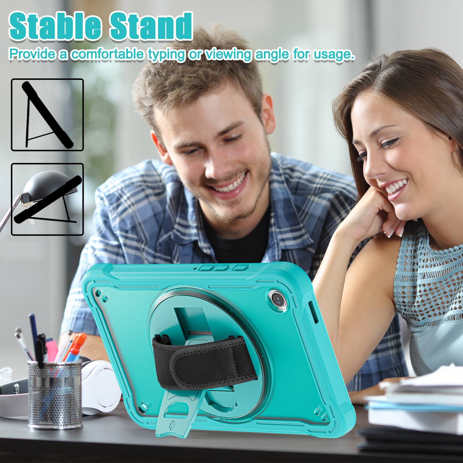 Stable Stand  
Provide a comfortable typing or viewing angle for usage.