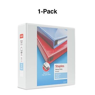 1-Pack  
Staples Heavy Duty Binder  
Reinforced ring  
Heavy Duty  
3 Reinforced rings  
Easy to open  
500 sheets
