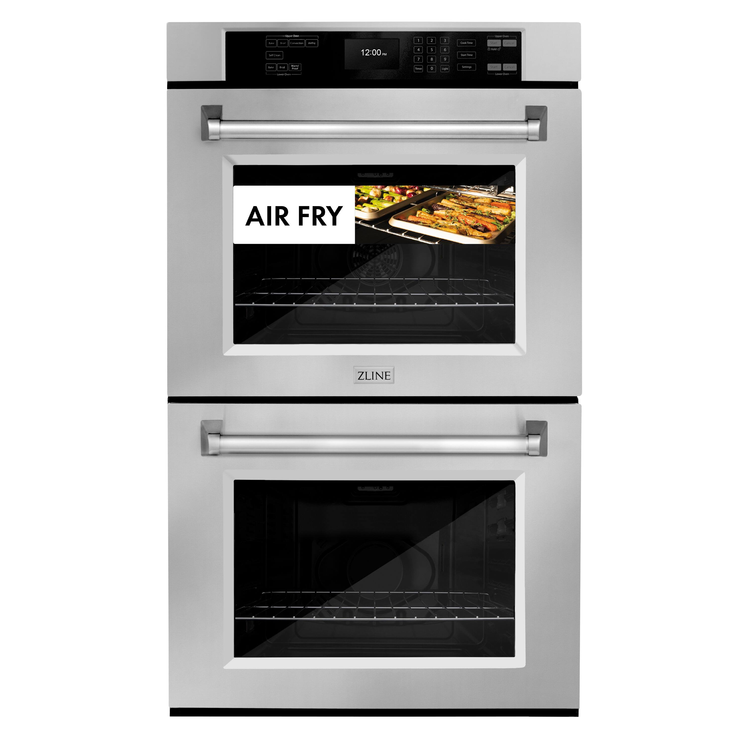 ZLINE - 30 in. 10 cu. ft. Built-In Professional True Convection Double Wall Oven with Air Fry and Self Clean - Stainless Steel