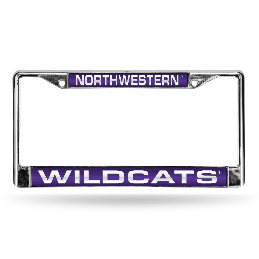 Northwestern Wildcats Chrome Metal Laser Cut License Plate Frame