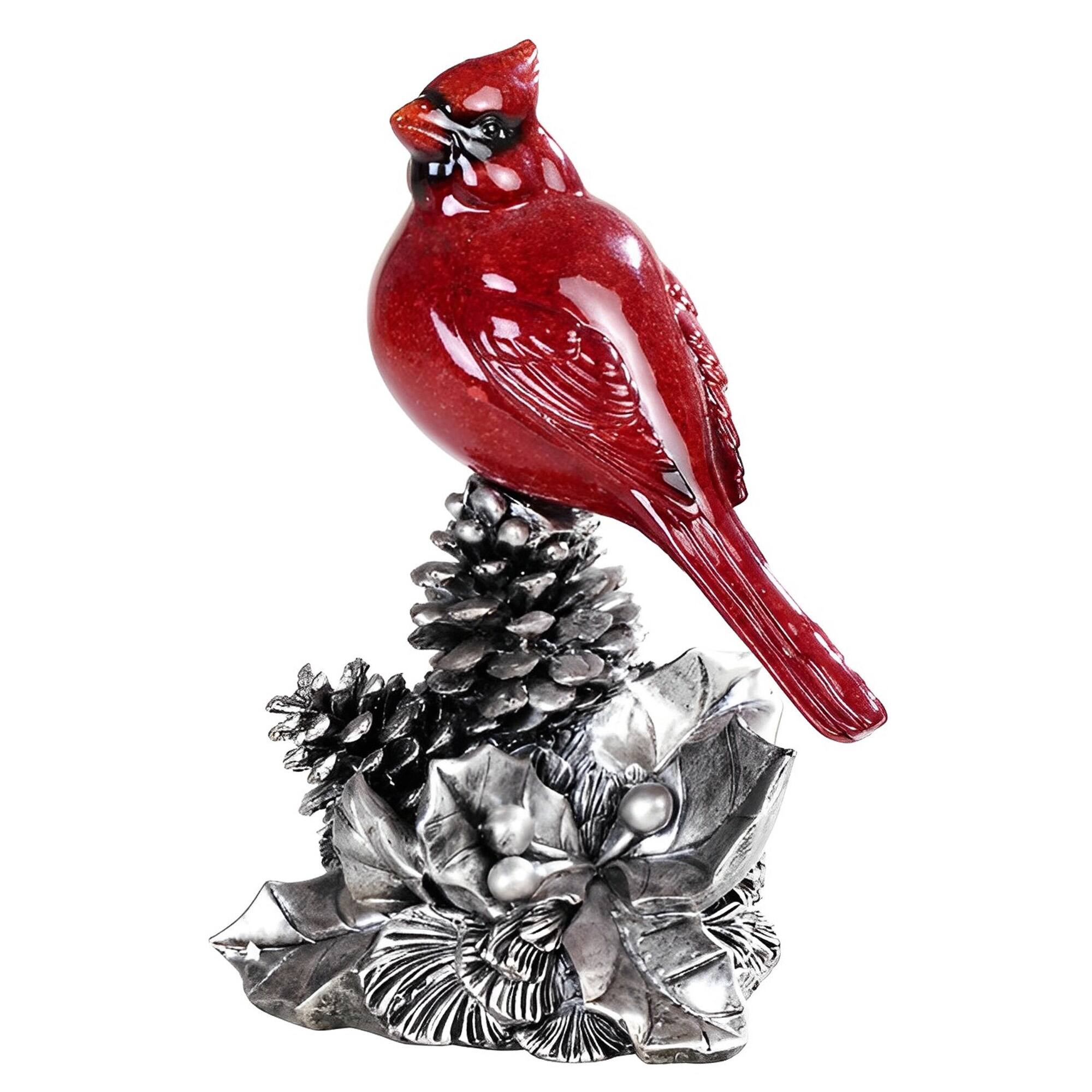 FC Design - 8"H Cardinal on Pinecone Figurine Statue Office Desk Tabletop Home Decor Gift - Multi-Color