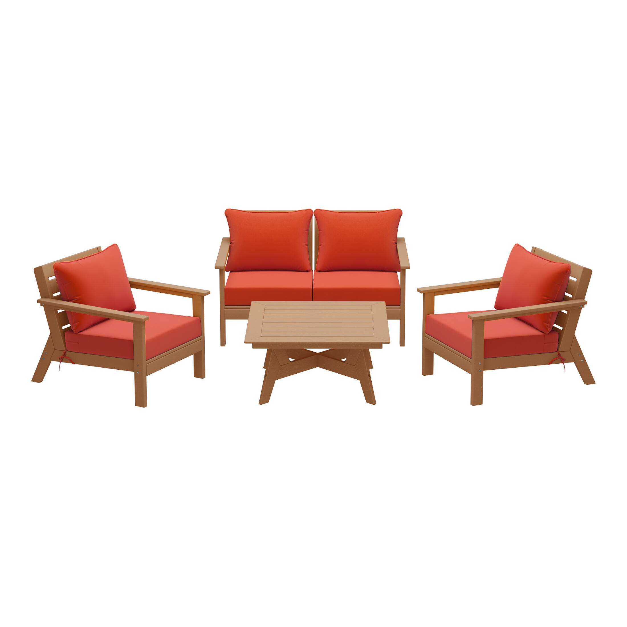 Teak/Orange