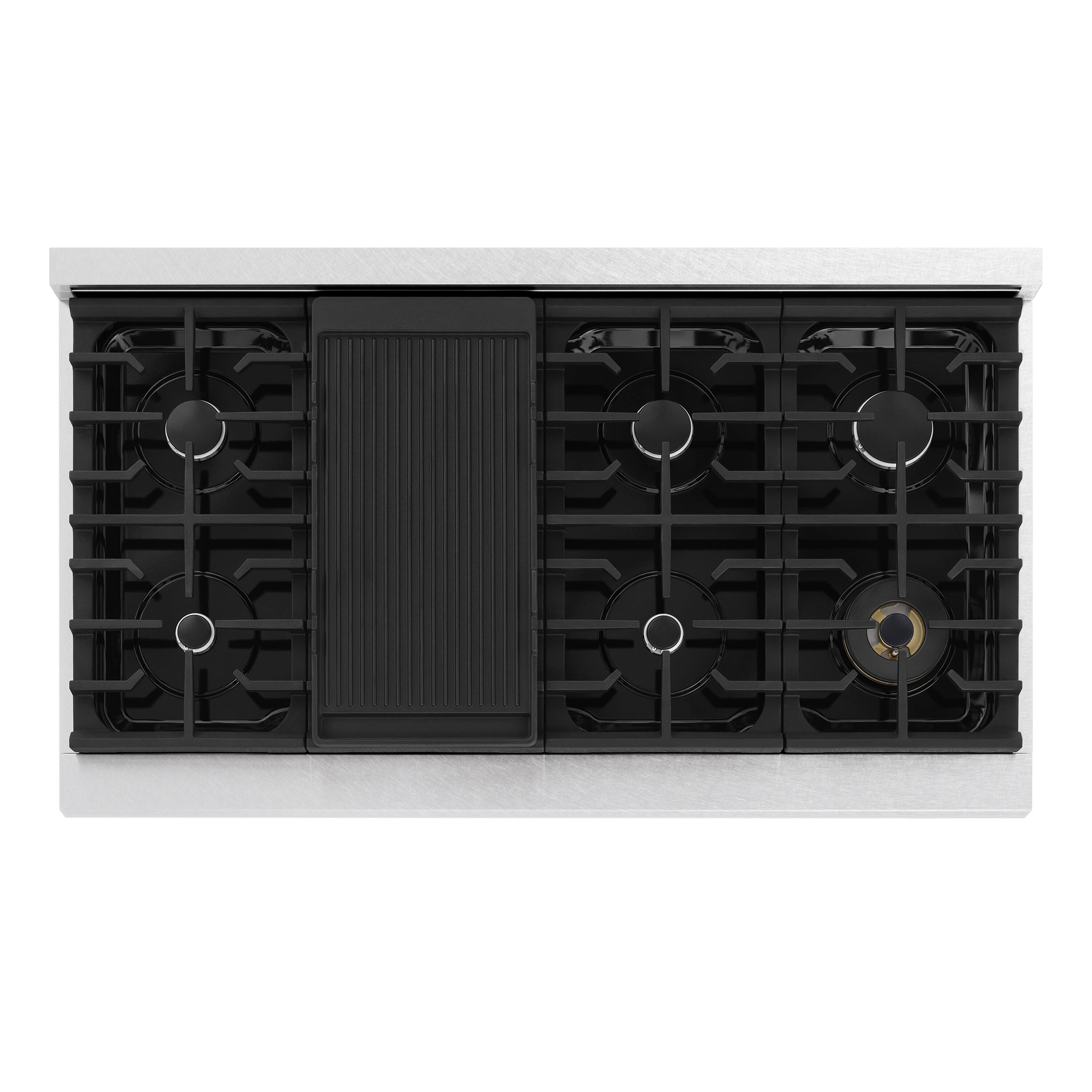 Alt View 11. ZLINE - 48 in. 6.7 cu. ft. Marino Freestanding Double Oven Gas Range with 8 Burner Cooktop and Convection Oven - Satin Stainless Steel.