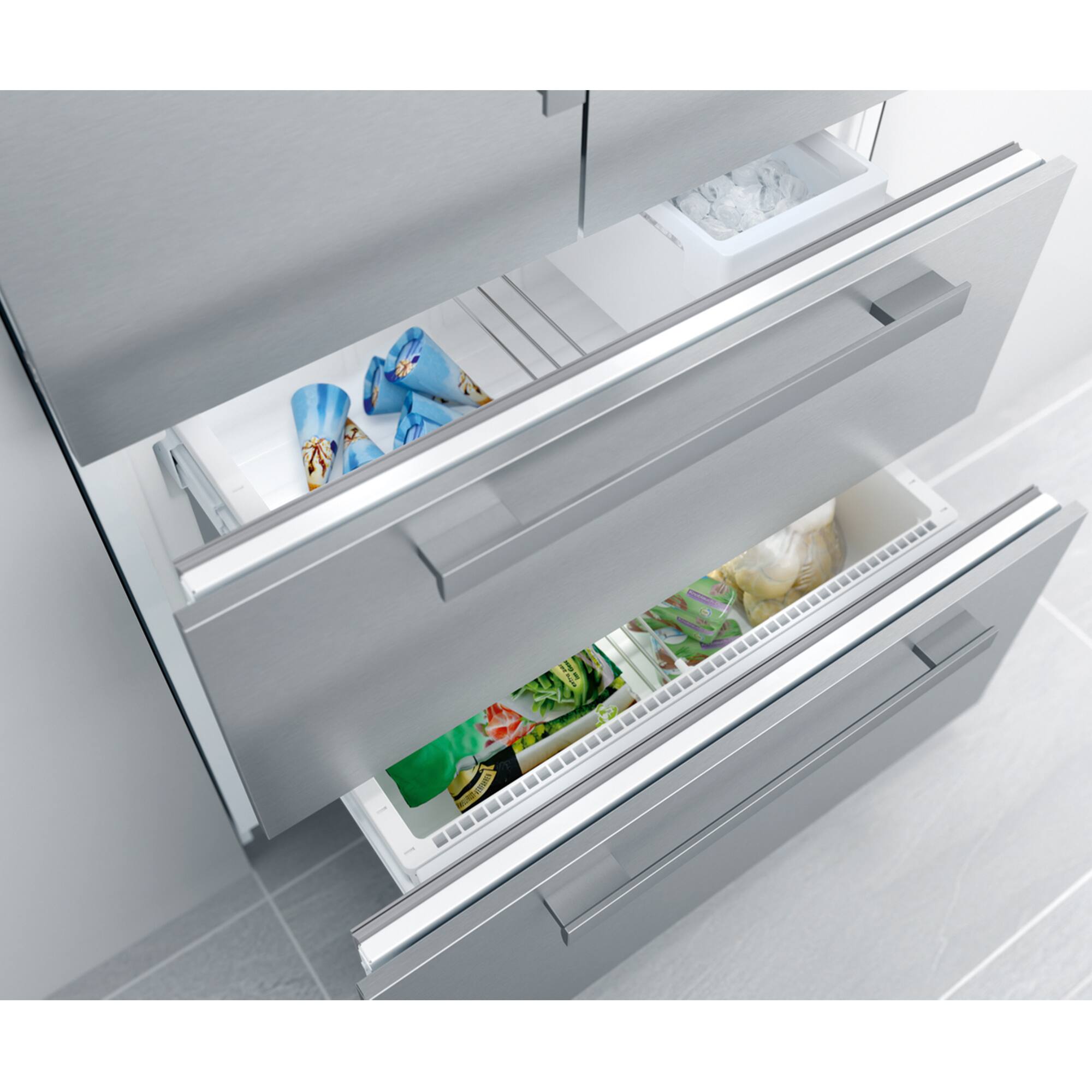 Back. Miele - Miele KFNF 9959 iDE 36" PerfectCool Bottom Mount French Door Refrigerator (Panel Ready) - Panel Ready.