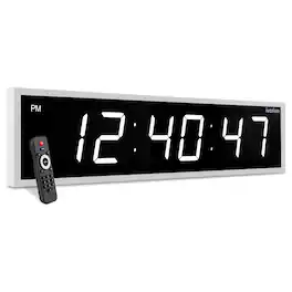 Ivation - Large Digital Clock, 72" Led Wall Clock with Stopwatch, Alarms, Timer, Temp & Remote - White