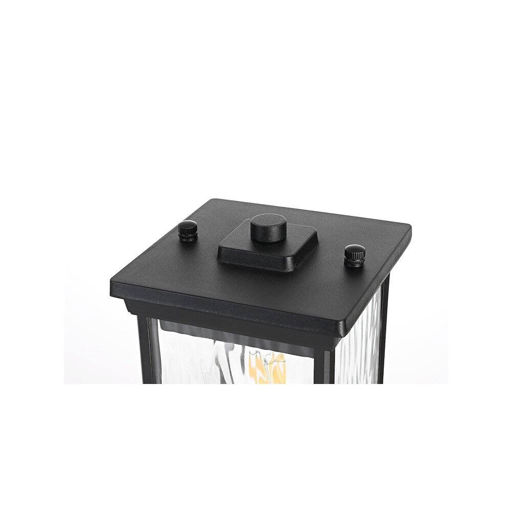Alt View 2. Elegant Lighting - Mascher 7 inch Outdoor Pendant in Black - Black.