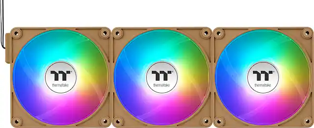 The text on the image reads "thermaltake thermaltake thermaltake." This is a repetition of the same word, which is incorrect. The correct text should be "thermaltake thermaltake thermaltake."