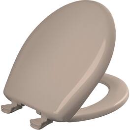 BEMIS - Round Plastic Toilet Seat with STA-TITE Seat Fastening System, EasyClean and WhisperClose Hinge - Fawn Beige