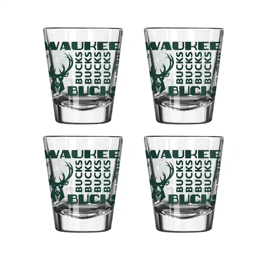 Logo Brands Milwaukee Bucks 4 Pack 2oz. Shot Glass Set Multicolor ...