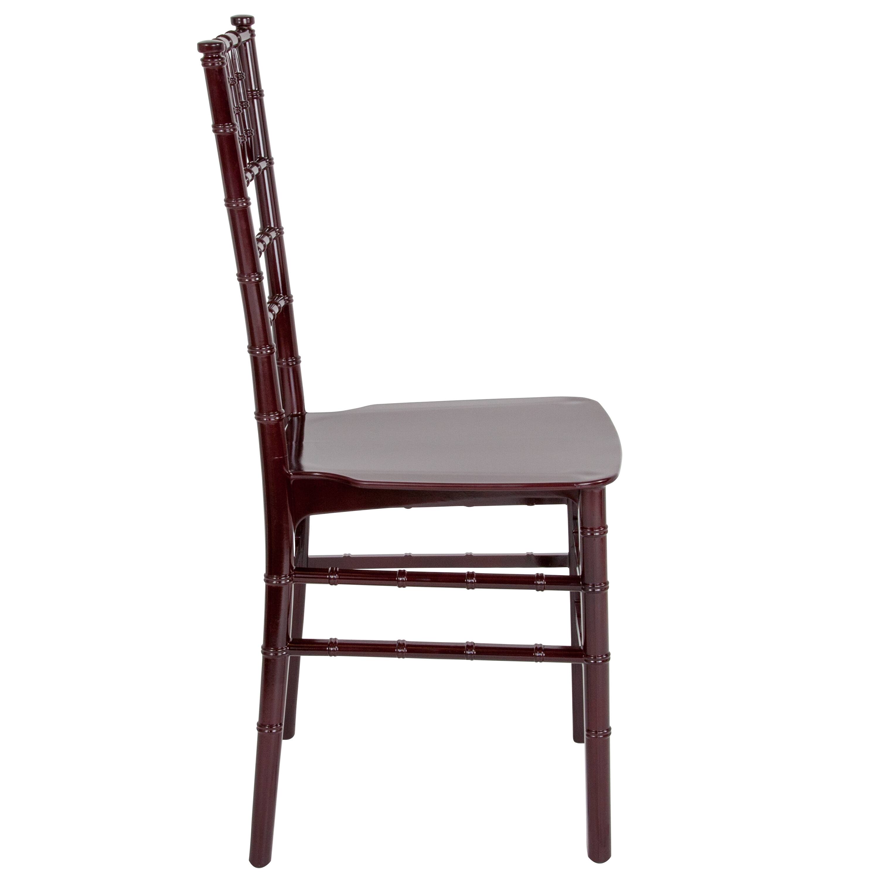 Alt View 4. Emma + Oliver - Resin Stacking Dining Chiavari Chair - Mahogany.