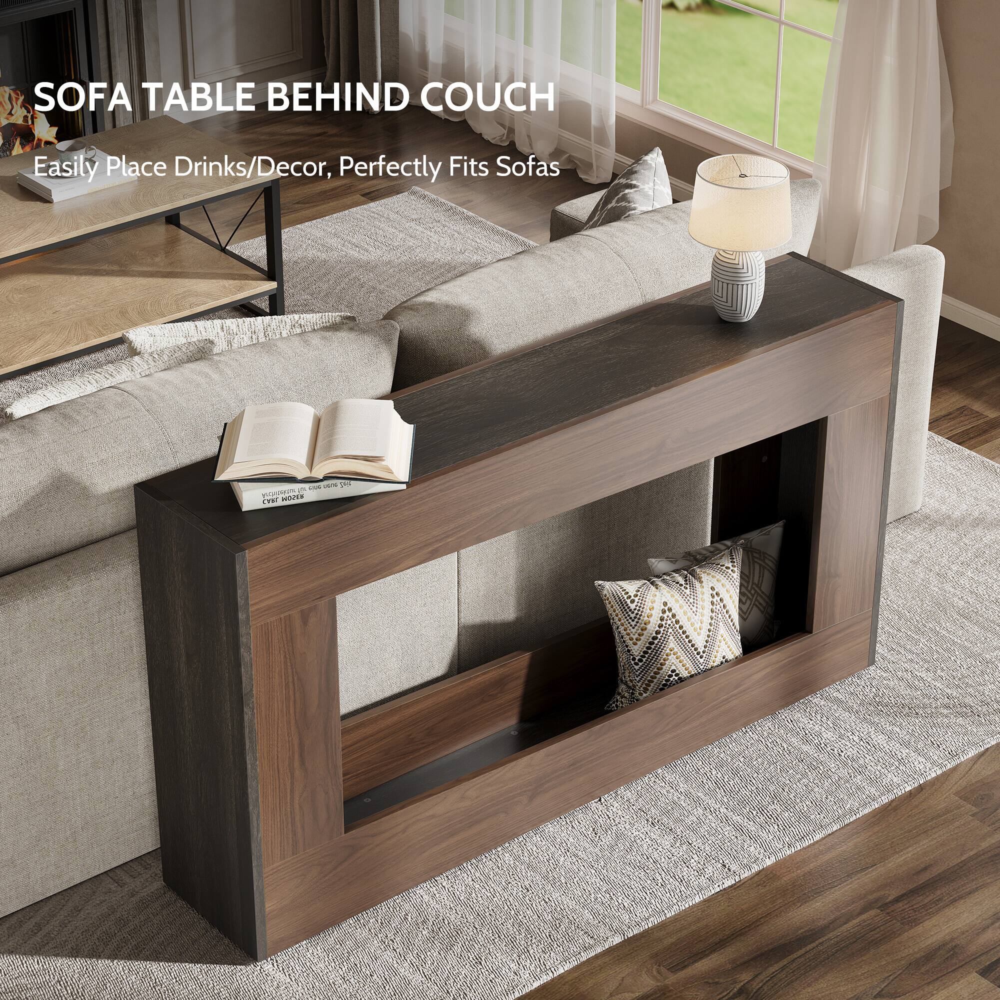 SOFA TABLE BEHIND COUCH  
Easily Place Drinks/Decor, Perfectly Fits Sofas