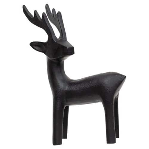 BreeBe - Cast Iron Standing Reindeer Figurine - Black