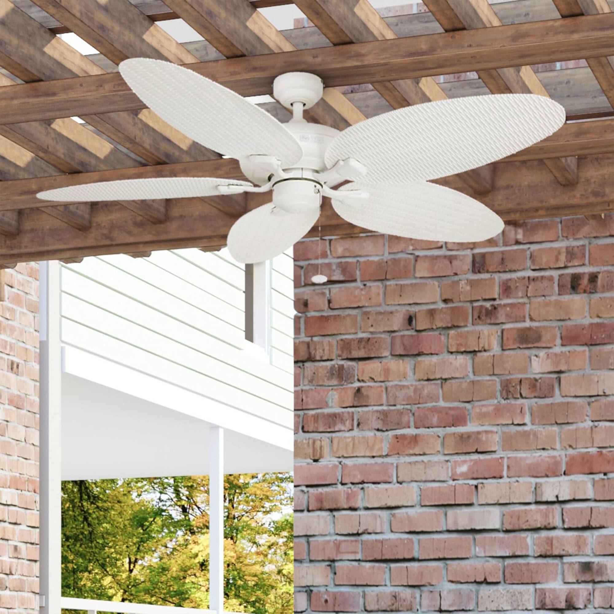 Alt View 5. Honeywell - Honeywell Duval 52-Inch Tropical Indoor Outdoor Ceiling Fan, Pull Chain, White - White.