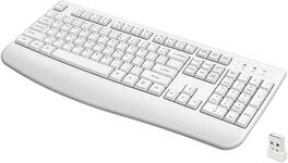 HM 1810 - Wireless 2 Full sized Computer With Wrist Rest For Windows Os Laptop pc desktop notebook black - Off White