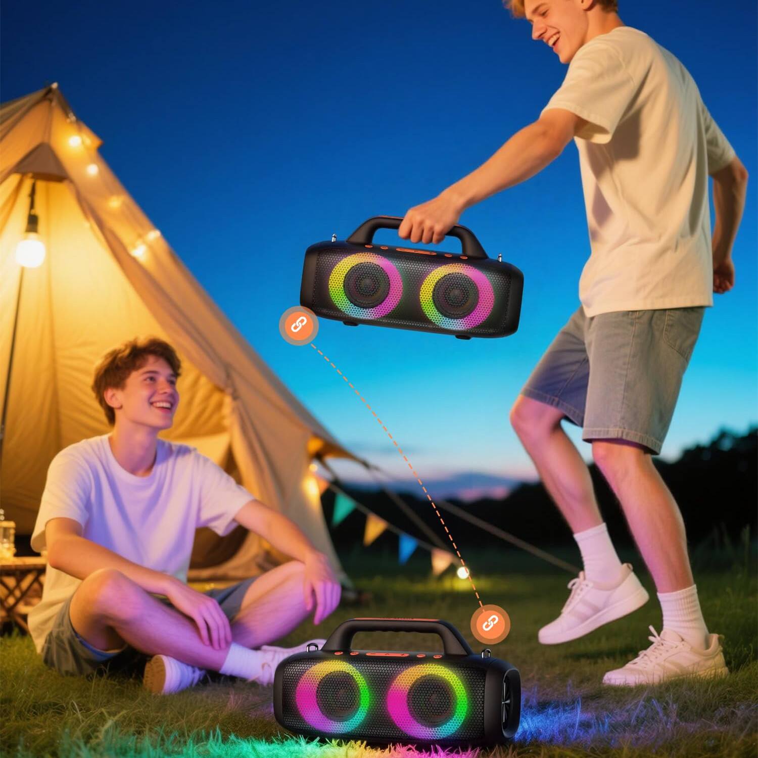 Alt View 1. Dazzed Corner - Portable Bluetooth Speaker, Powerful Sound with Deep Bass - Black.