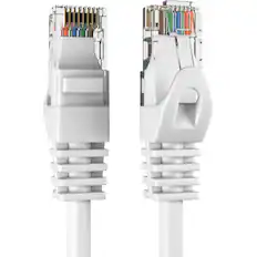 Front. Cables Direct Online - Cat5e Ethernet Cable 25ft, 350MHz UTP LAN Network Patch Cord for PC Modem Router TV Printer Console - White.