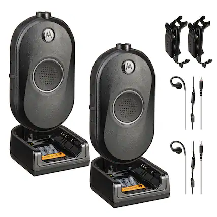 Front. Motorola - Motorola CLP1080e 8-Channel Two-Way UHF Business Radio (CLP1080E) (2-Pack) - Black.