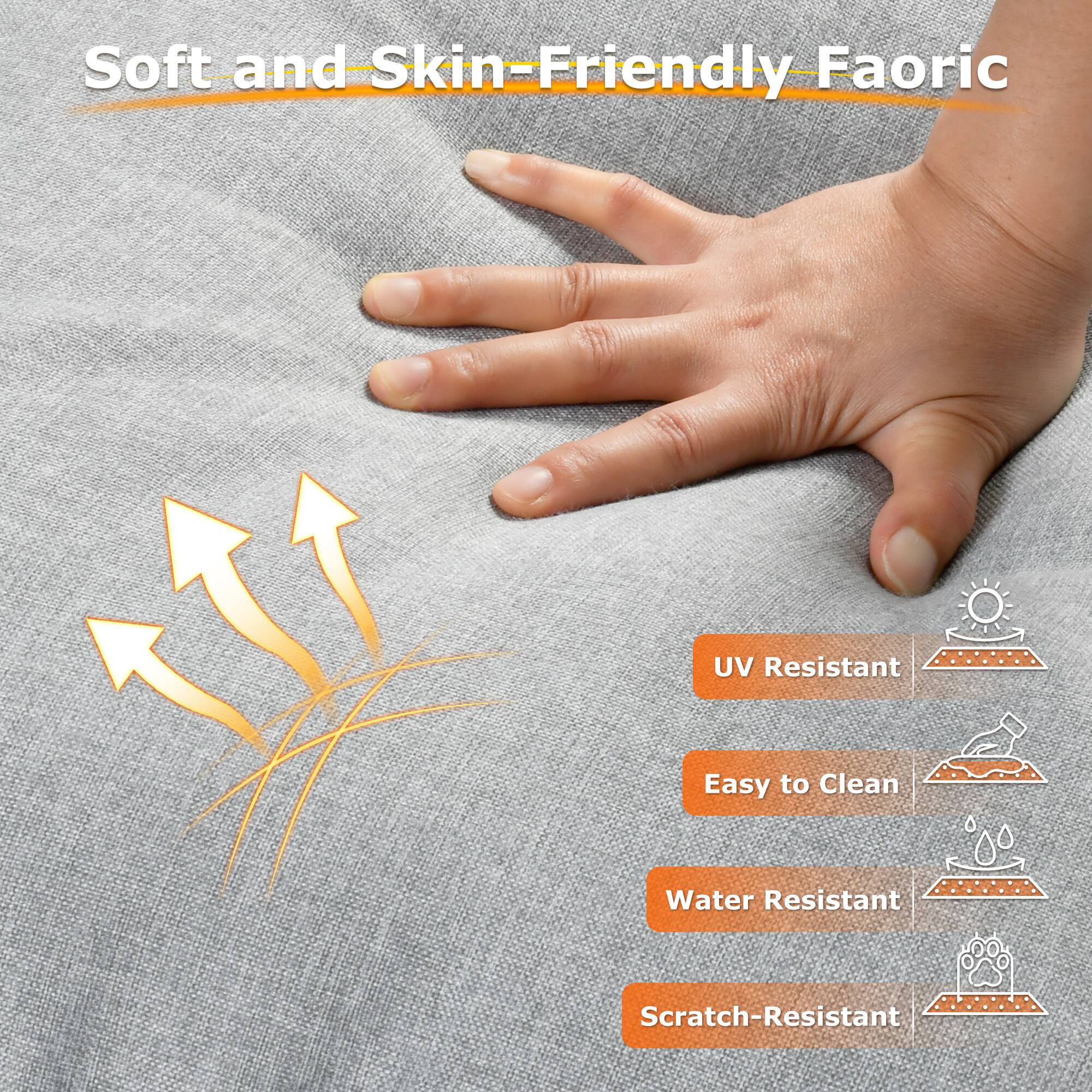 Soft and Skin-Friendly Faoric

- UV Resistant
- Easy to Clean
- Water Resistant
- Scratch-Resistant