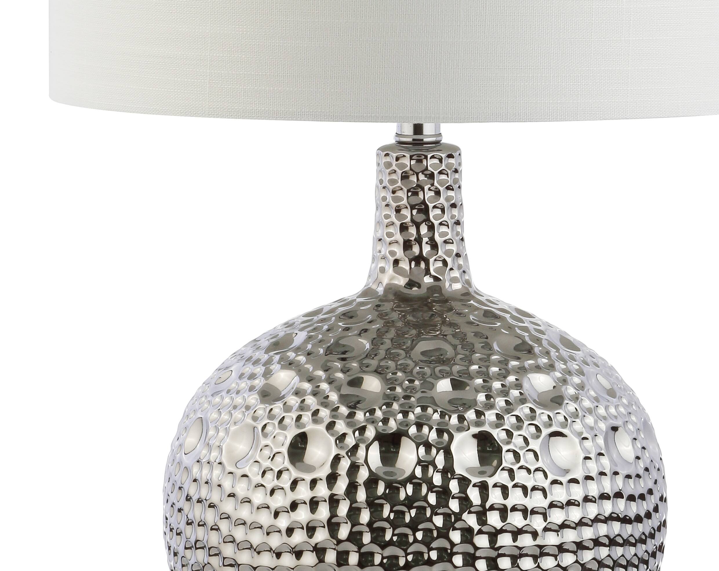 Alt View 6. Jonathan Y - Andrews 27" Ceramic LED Table Lamp, Chrome - Chrome.