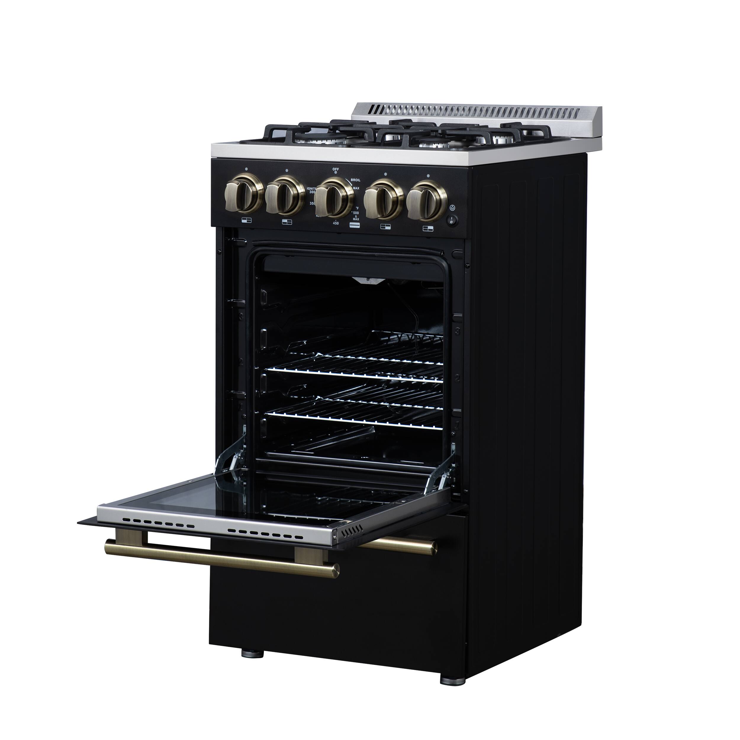 Alt View 8. Forno Appliances - Lamazze 2.05 Cu. Ft. Freestanding Gas Range - Black.