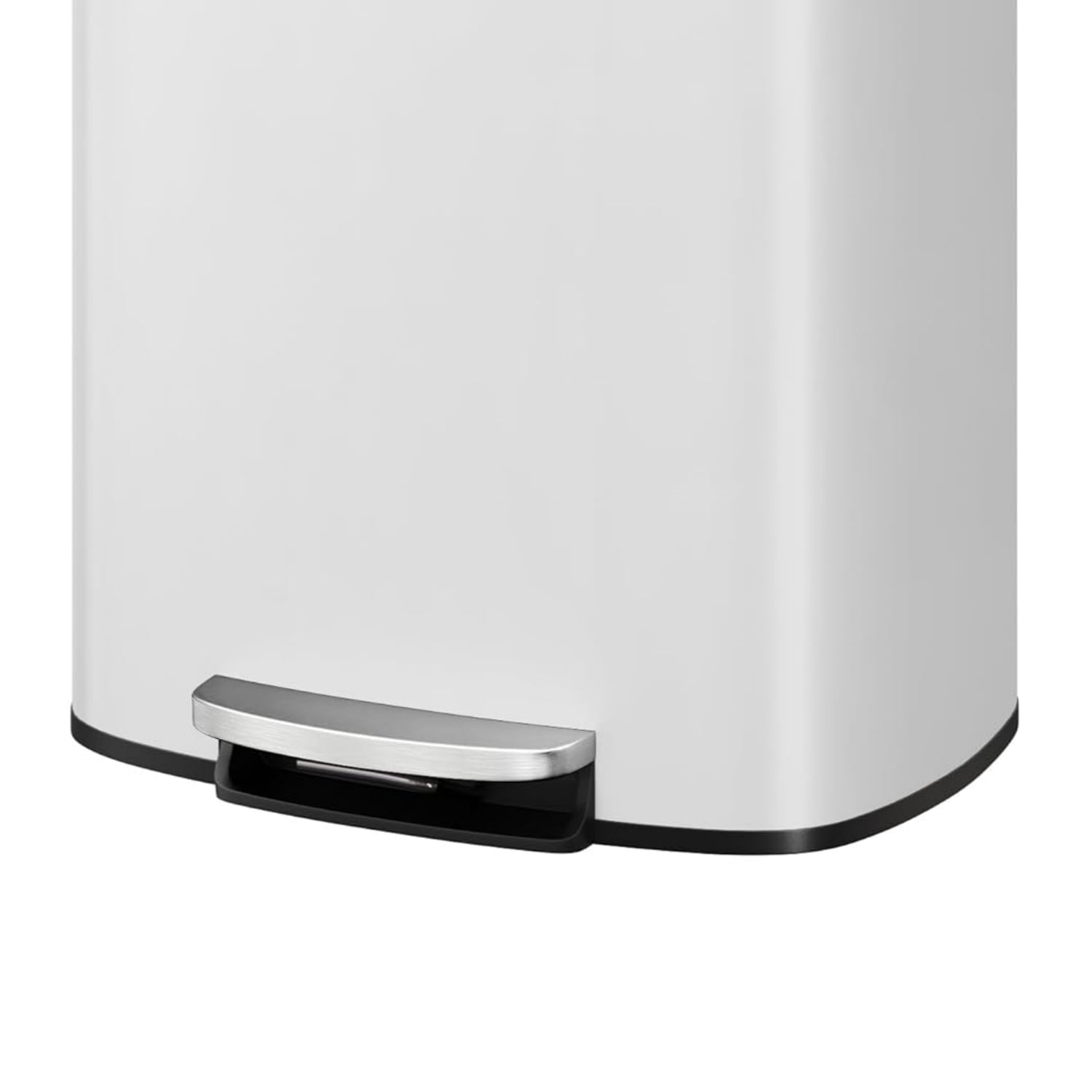 Alt View 2. Homhougo - 13.2 Gallon Stainless Steel Kitchen Trash Can with Lid, 1 Inner Bucket Included, Perfect for Kitchen Use, White Color - White.