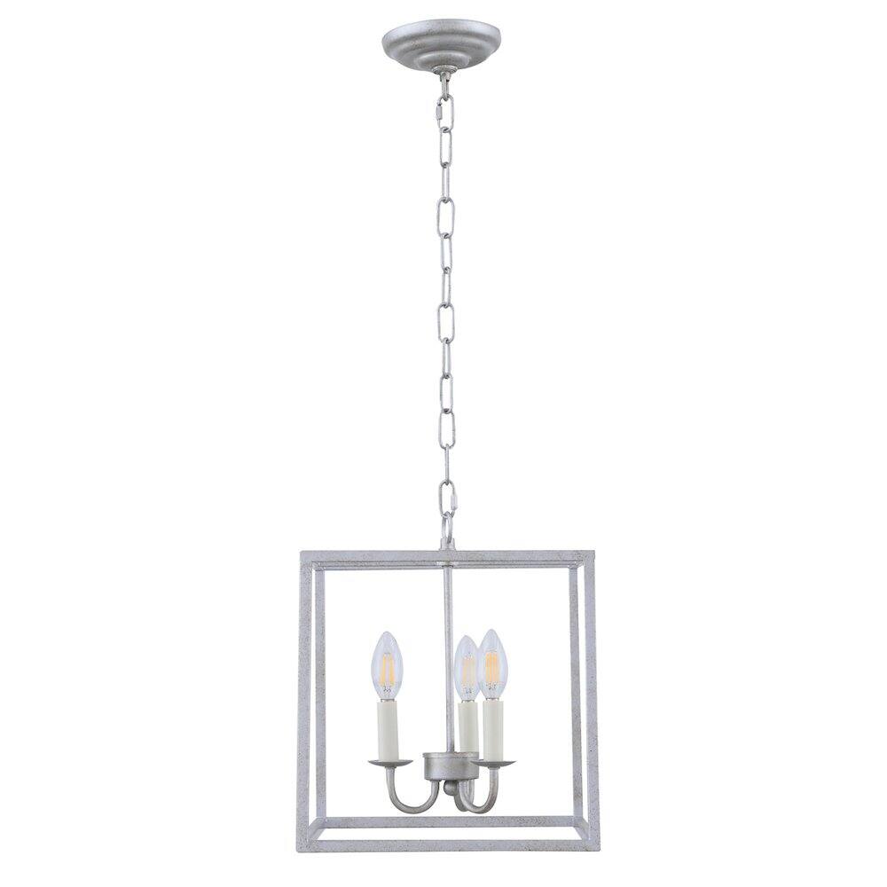 Alt View 7. Living District - Eclipse 3 Light Vintage Silver Pendant - Vintage Silver.