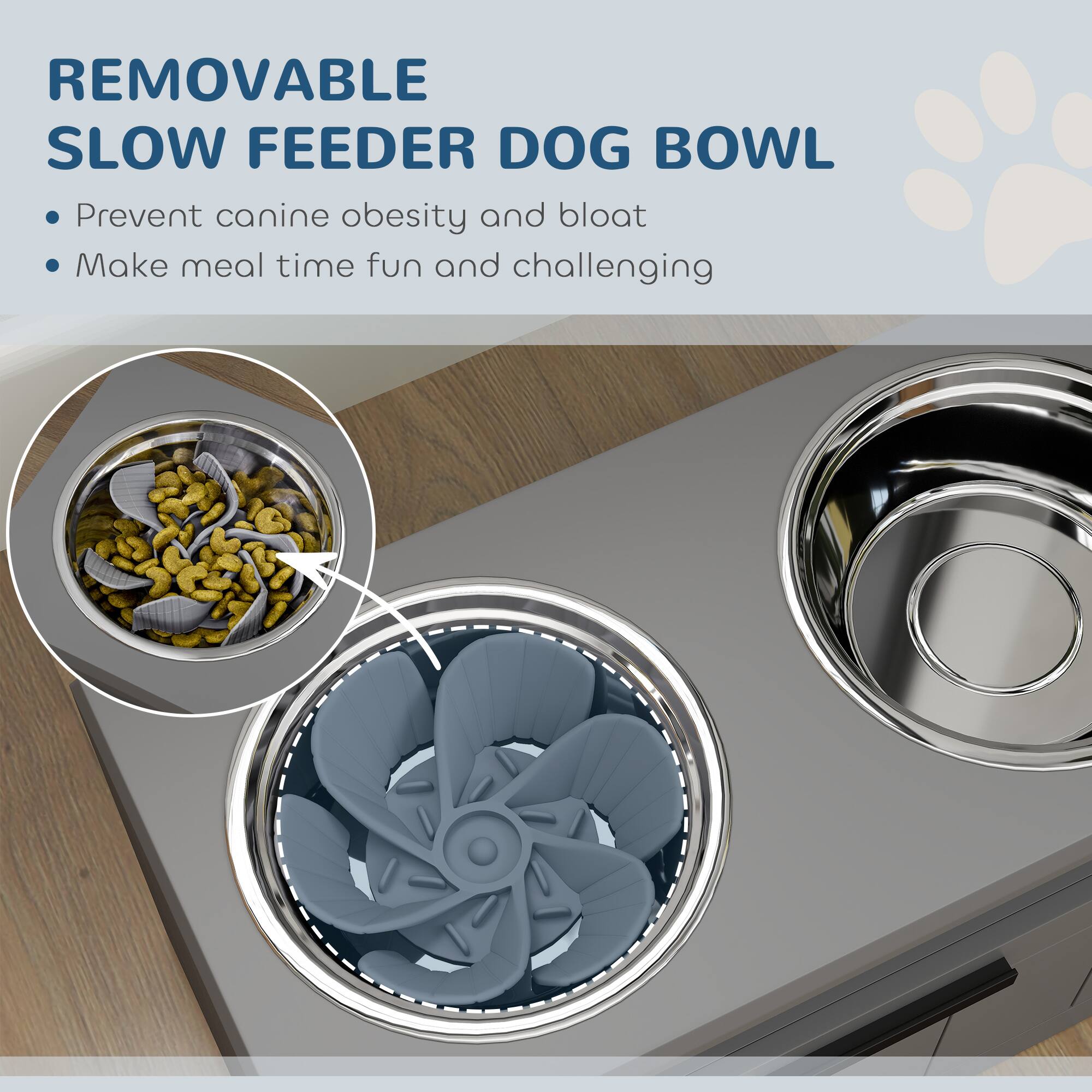 REMOVABLE SLOW FEEDER DOG BOWL

- Prevent canine obesity and bloat
- Make meal time fun and challenging