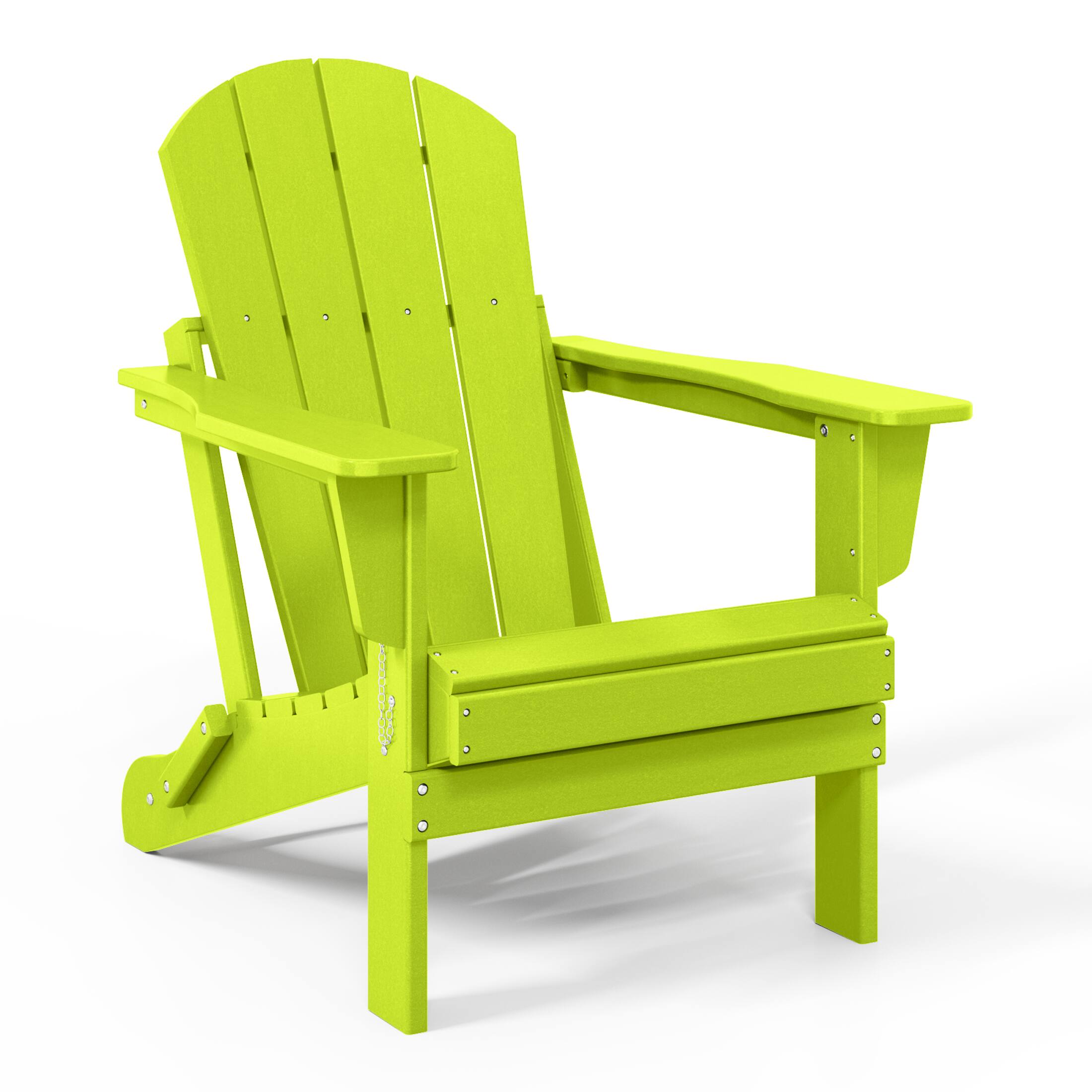 Left. WestinTrends - WestinTrends Malibu Outdoor HDPE Folding Poly Adirondack Chairs (Set of 4) - Lime.