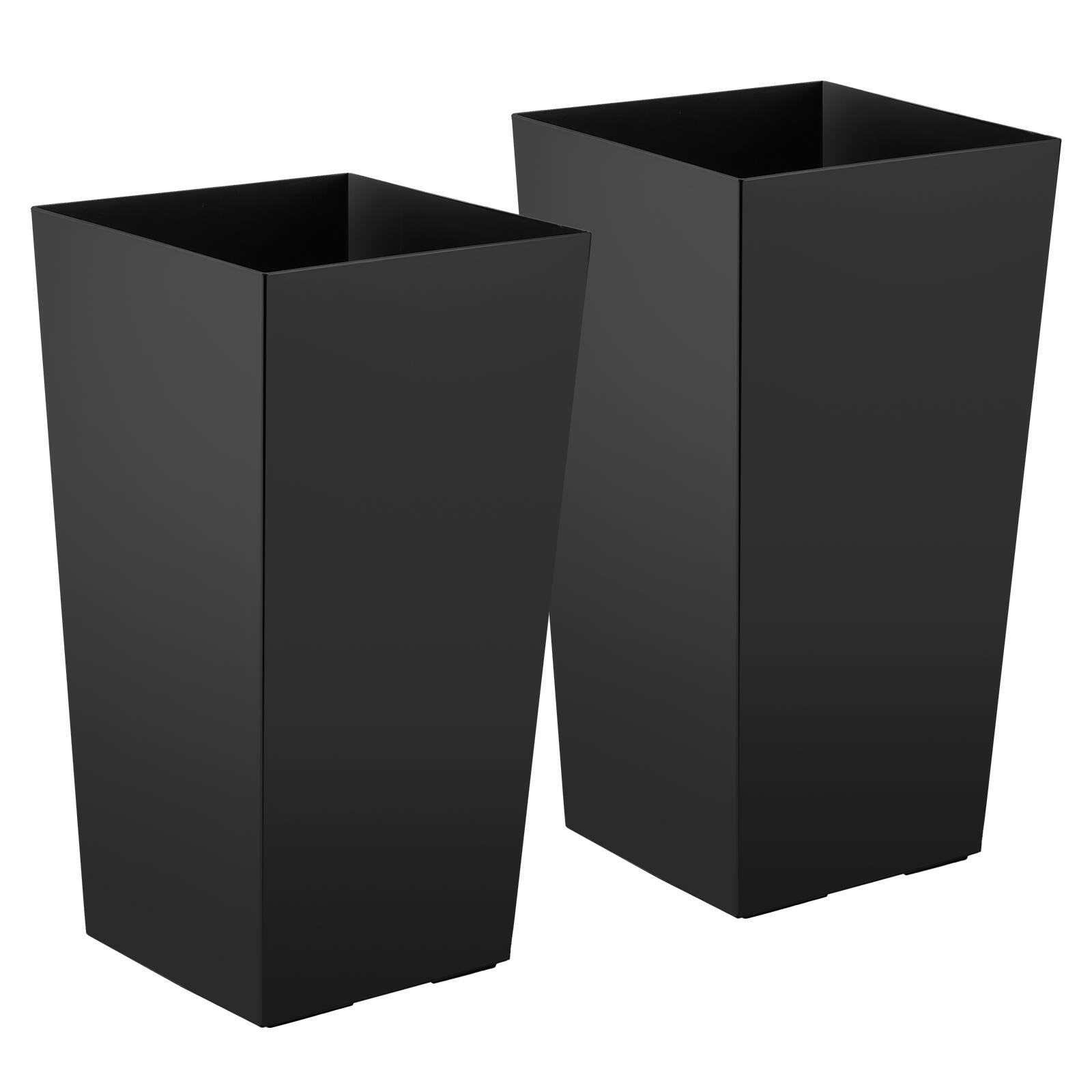 Alt View 5. VEVOR - Tall Planters Set of 2, 30 Inch Large Outdoor Taper Planters for Outdoor Indoor Plants, Front Porch Plastic Modern - Black.