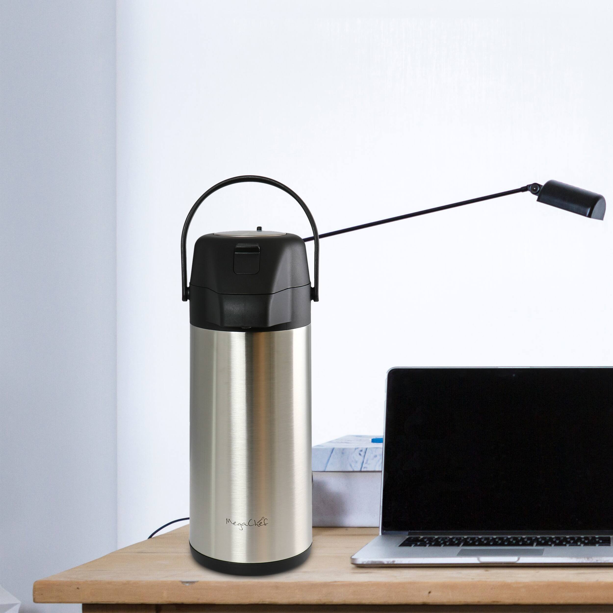 Alt View 6. MegaChef - MegaChef 3.17 Quart Stainless Steel Vacuum Body Pump Cap Air Pot - Silver.