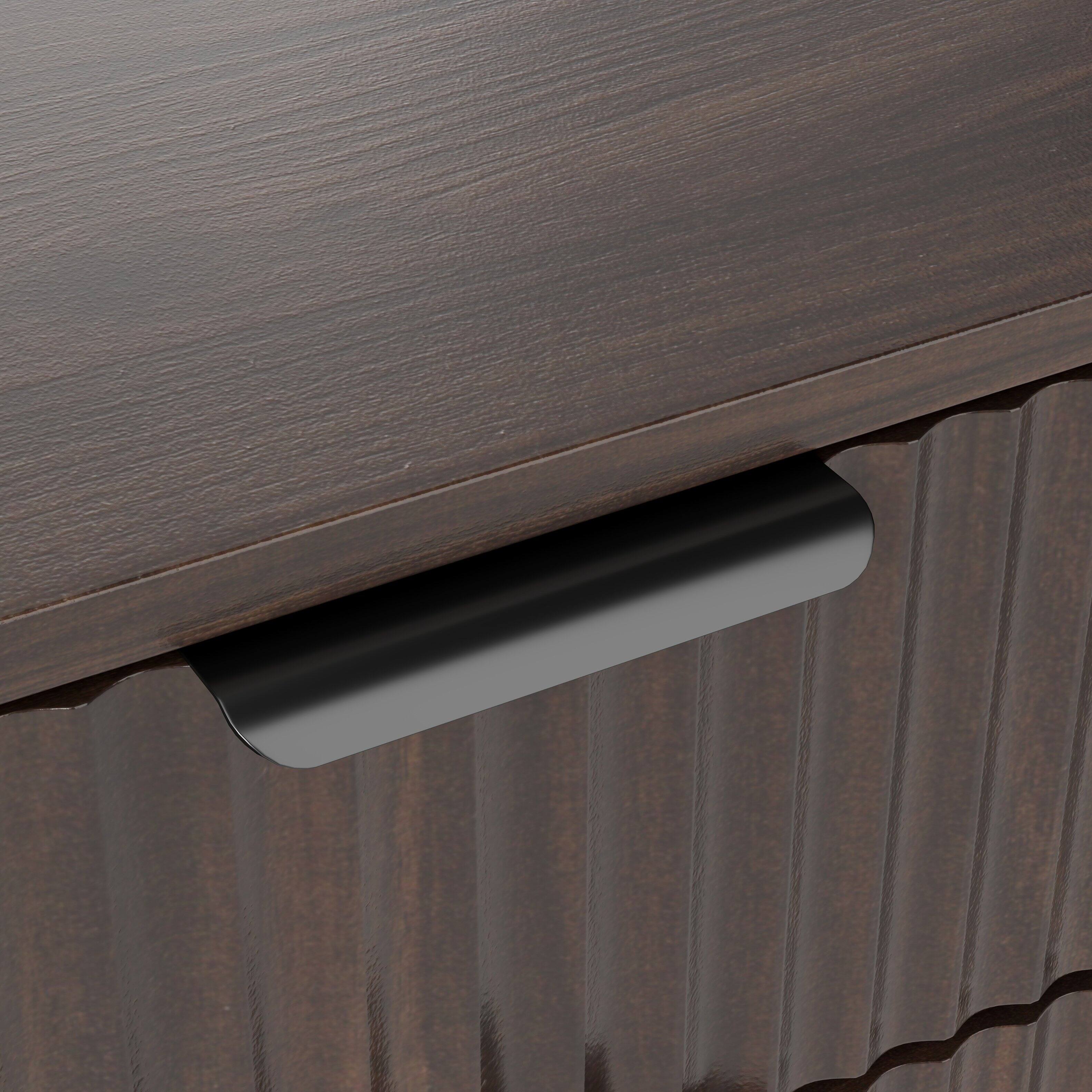 Alt View 2. COWLOWN - 10 Gallon Tilt-Out Trash Can Cabinet with Drawer and Pull-Out Bin Walnut Finish - Walnut.