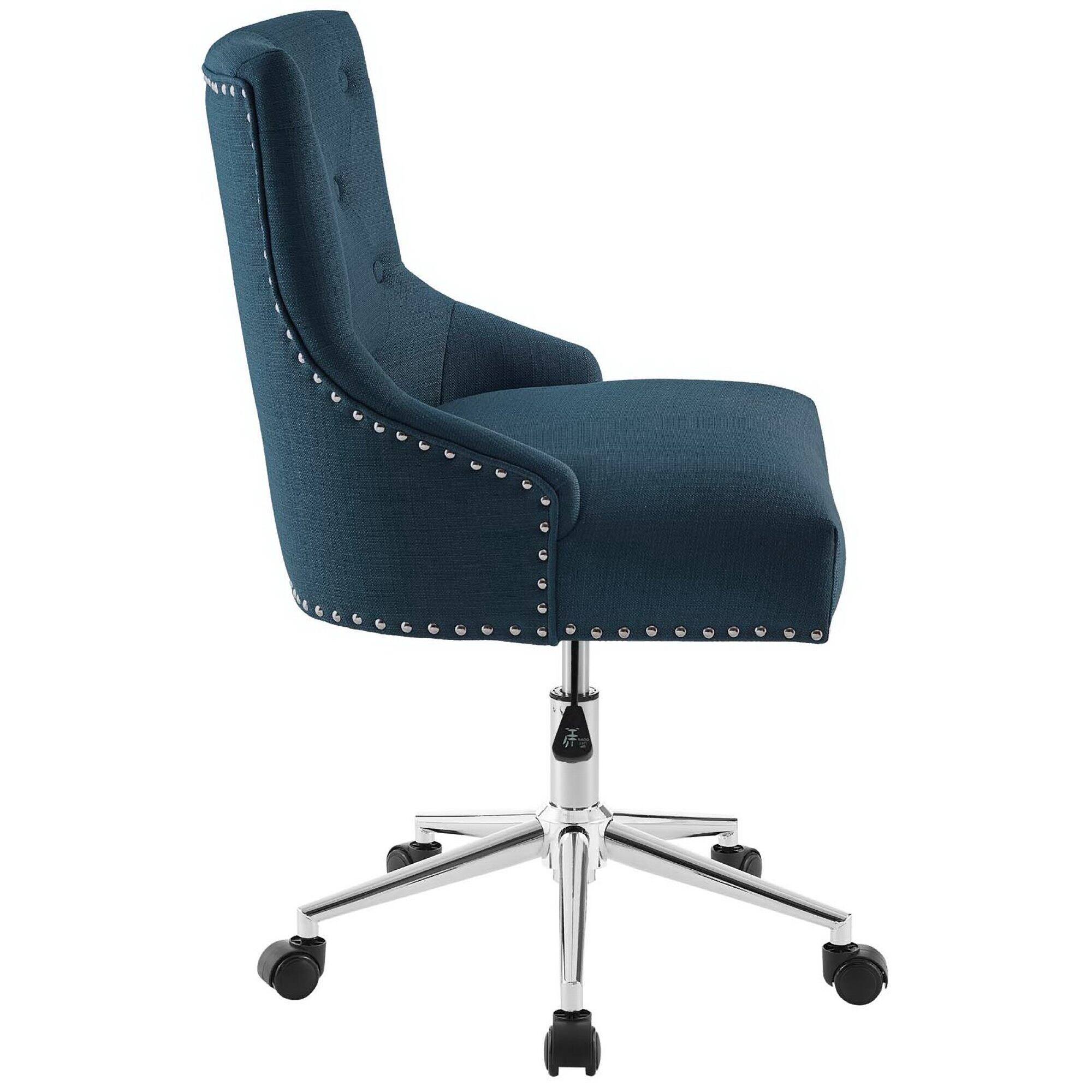 Back. Modway - Regent Tufted Button Swivel Upholstered Fabric Office Chair by Modway - Azure.
