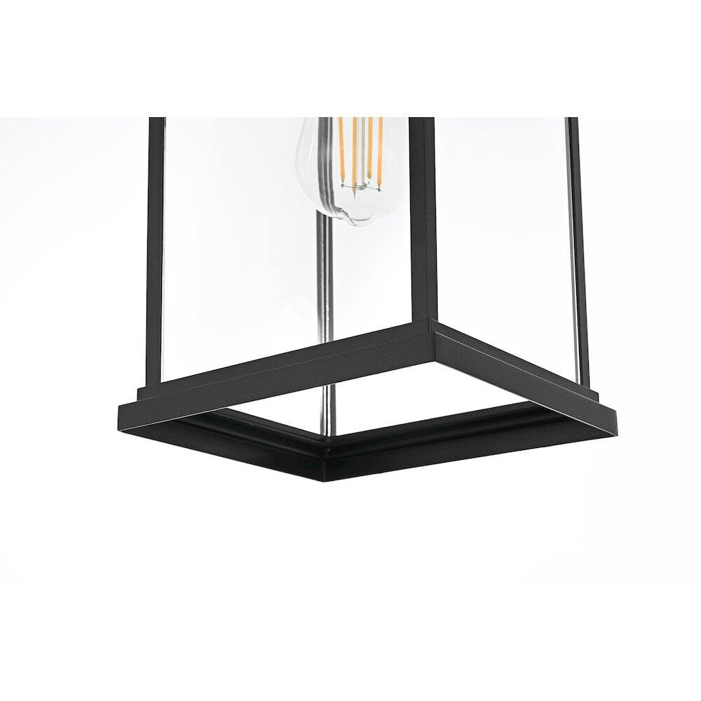 Alt View 1. Elegant Lighting - Saul 16 inch Outdoor Wall sconce in Black - Black And Clear.