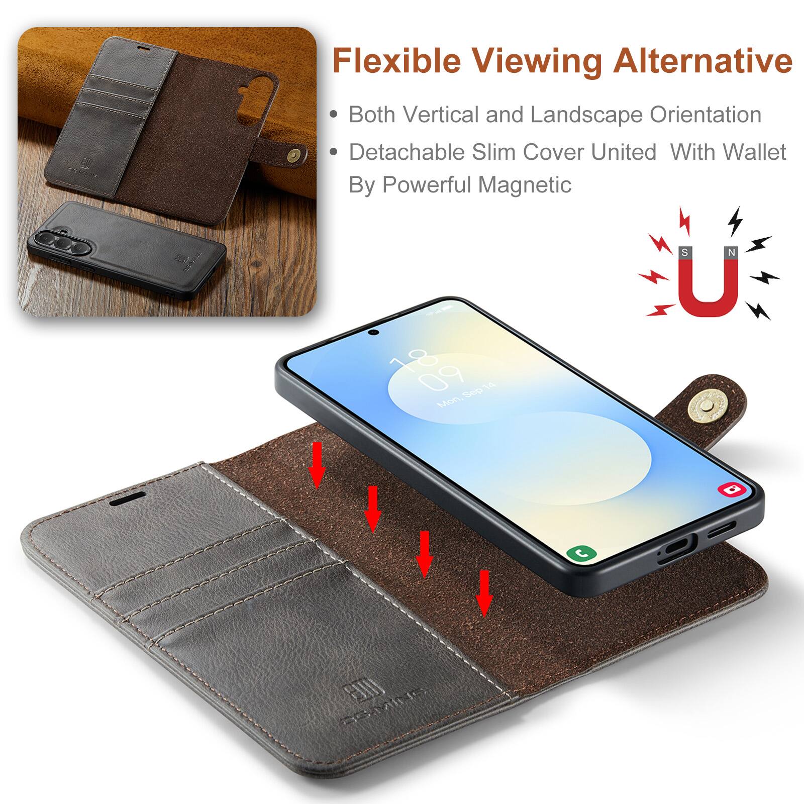 Flexible Viewing Alternative  
Both Vertical and Landscape Orientation  
Detachable Slim Cover United With Wallet By Powerful Magnetic