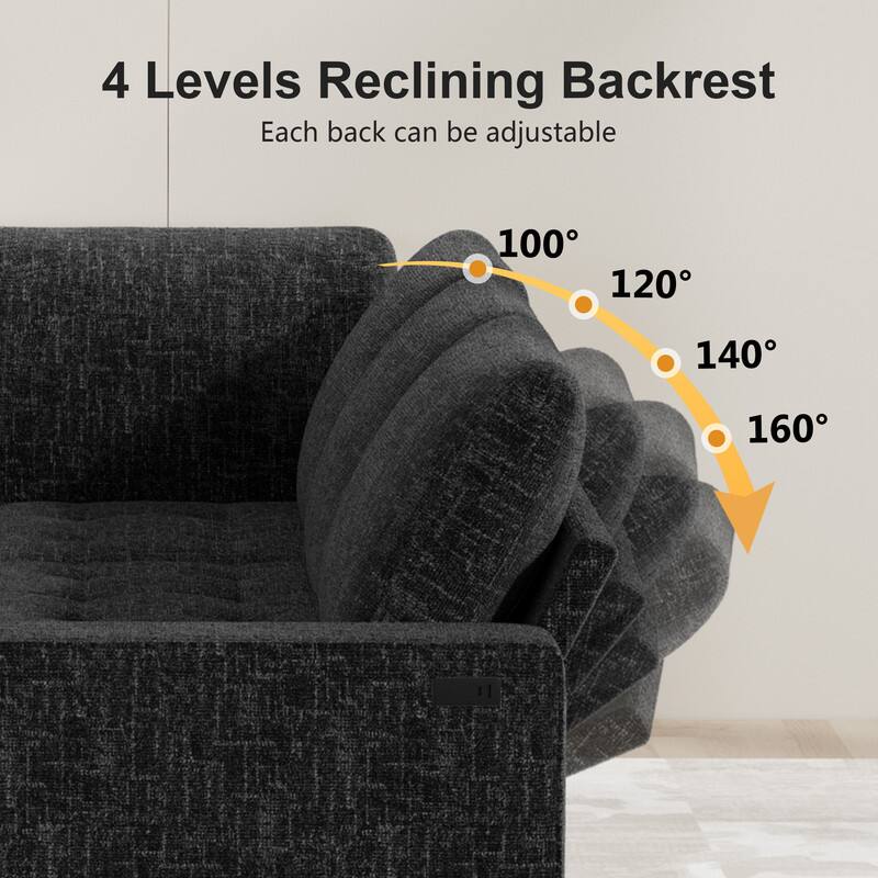 4 Levels Reclining Backrest  
Each back can be adjustable  
100°  
120°  
140°  
160°