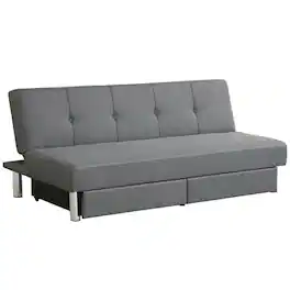 Kadyn - Loveseat Sofa, Modern Couch, 3-Seat Convertible Sofa Bed with 2 Large Drawers and 3 Adjustable Angles - Gray