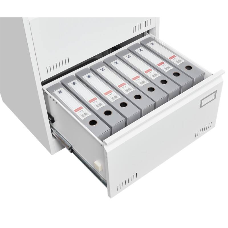 Alt View 5. HTUTWOO - Lateral File Cabinet 3 Drawer - Locking Metal File Cabinets Three Drawer with Lock Drawers for Home Office,Letter,A4,F4 - White.