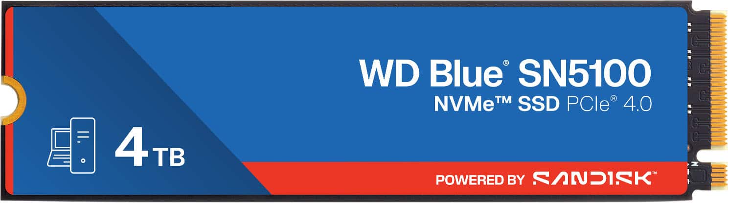 4 TB  
WD Blue SN5100  
NVMe™ SSD PCIe® 4.0  
POWERED BY SANDISK