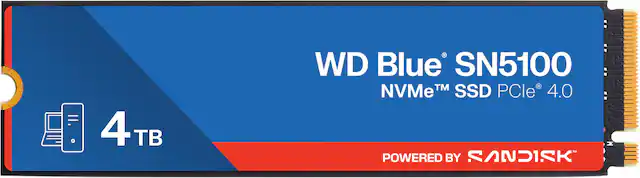 4 TB
WD Blue SN5100
NVMe™ SSD PCIe® 4.0
POWERED BY SANDISK