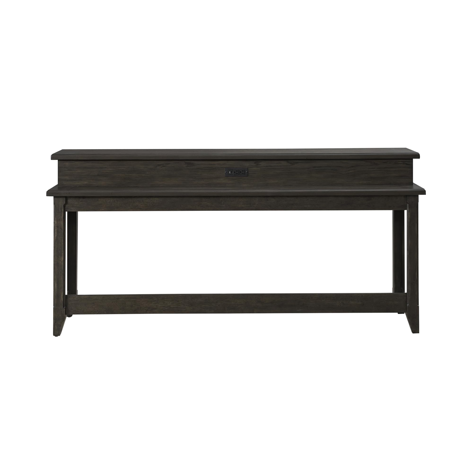 Left. Liberty Furniture Industries - Console Bar Table Traditional - AC USB Charging Station - Saddle Brown Oak Wood - Saddle Brown.