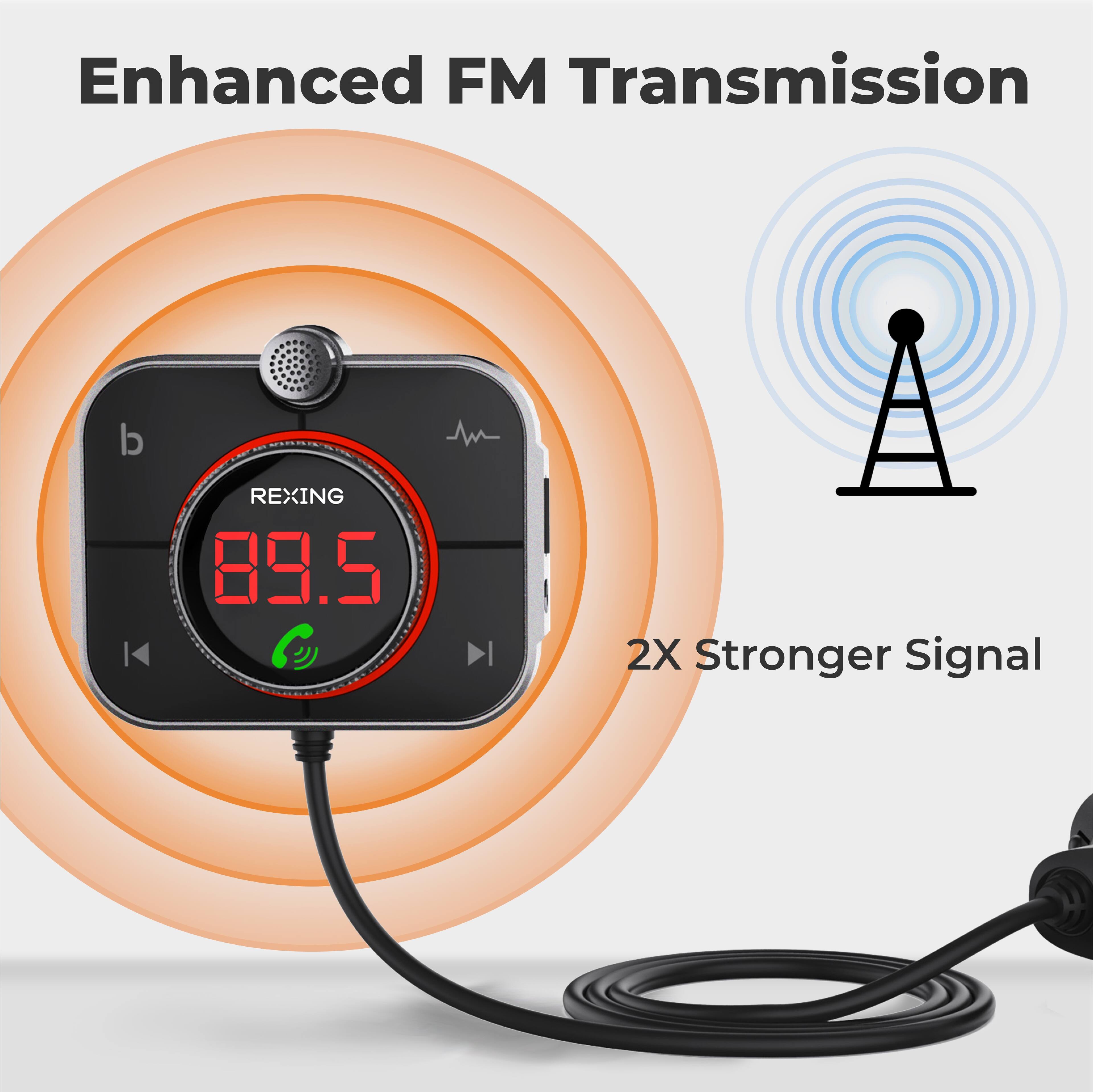 Enhanced FM Transmission

REXING 89.5

2X Stronger Signal