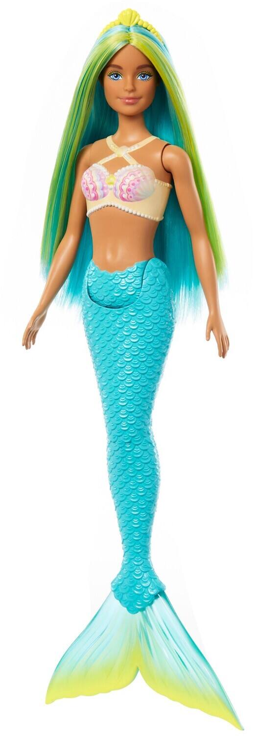 Mattel Barbie Mermaid Doll with Blue And Yellow Hair, Turquoise Tail ...