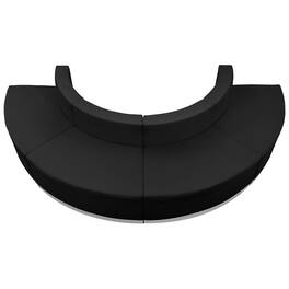 Emma + Oliver - Faux Leather Sectional Seating Set Configuration, 4 Pieces - Black