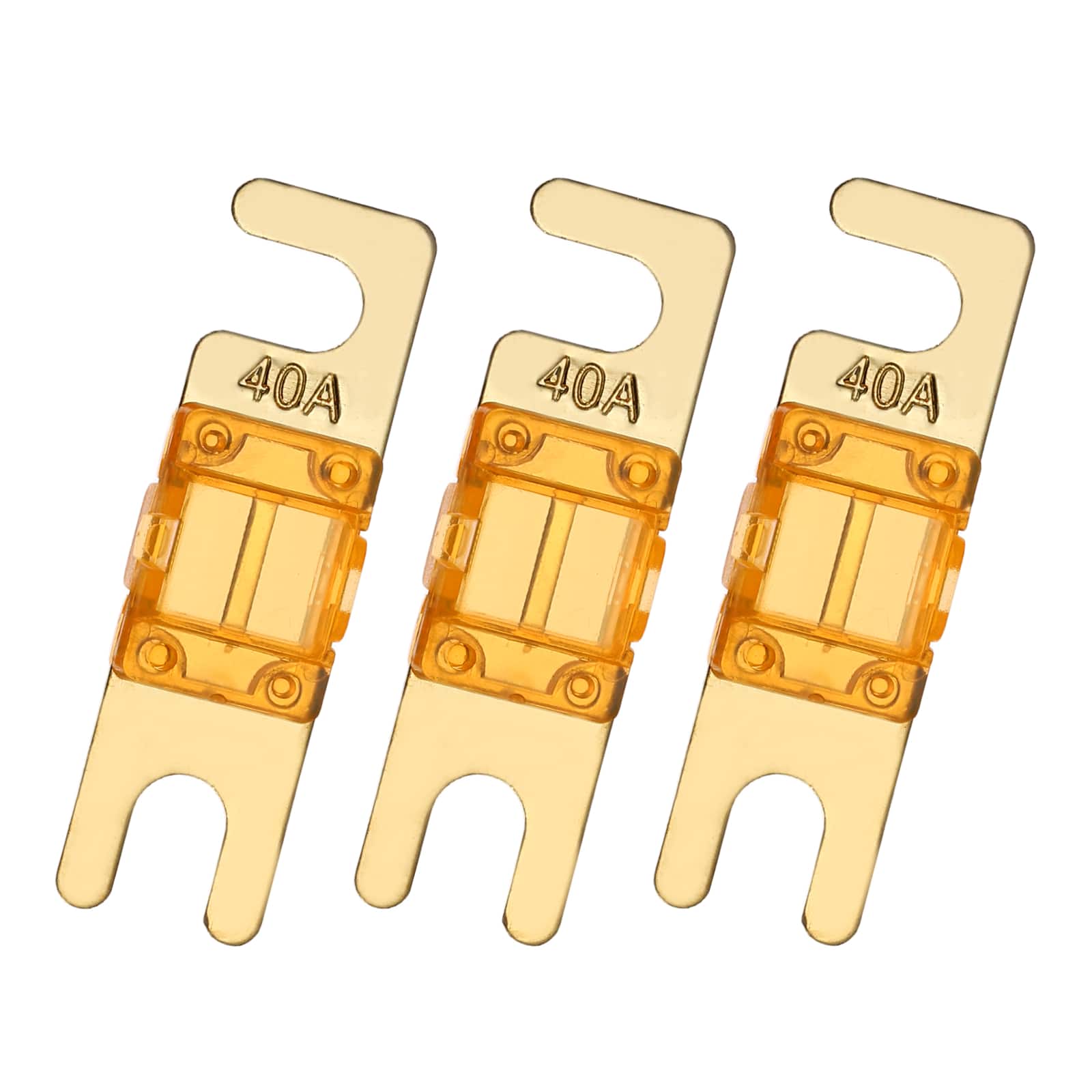 Unique Bargains - 3pcs 40A 125V Mini ANL Fuse Replacement, Electrical Protection Blade Fuse for Automotive Marine Audio Video System - Orange